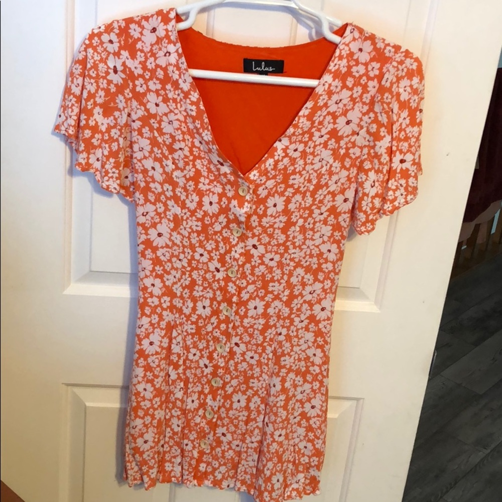 Orange floral dress